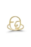 Ember Fine Jewelry 14k Gold Artsy Face Ring In Gold