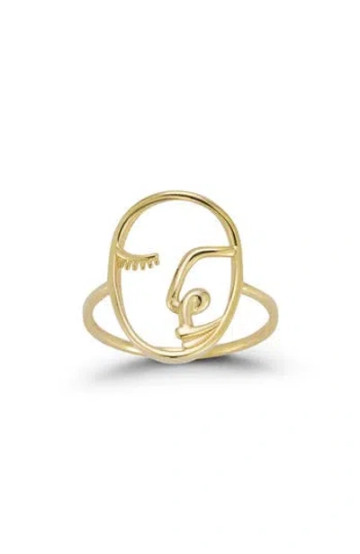Ember Fine Jewelry 14k Gold Artsy Face Ring