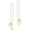 Ember Fine Jewelry 14k Gold Banana Leaf Threader Earrings In Gold