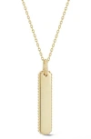 Ember Fine Jewelry 14k Gold Bar Pendant Necklace In Gold