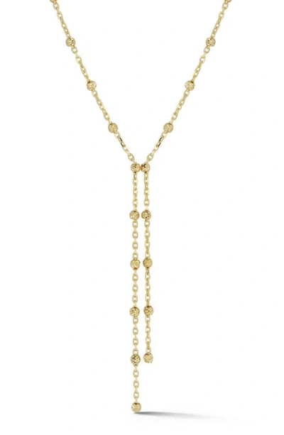 Ember Fine Jewelry 14k Gold Bead Chain Lariat Necklace