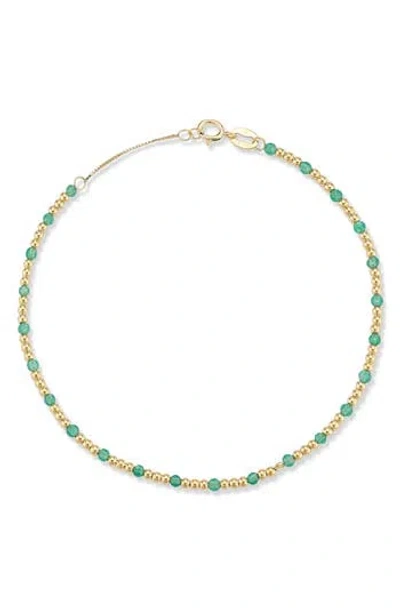 Ember Fine Jewelry 14k Gold Beaded Bracelet In Gold/green