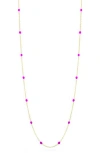 Ember Fine Jewelry 14k Gold Beaded Enamel Station Necklace In Gray