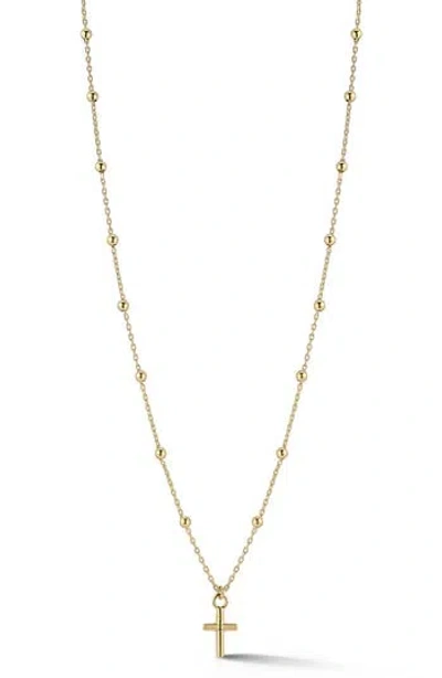 Ember Fine Jewelry 14k Gold Beaded Station Cross Necklace