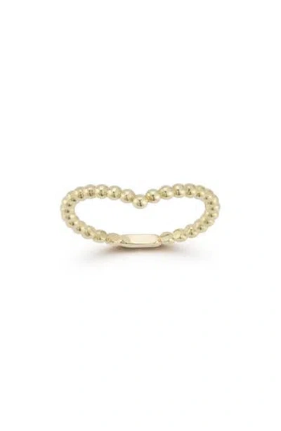 Ember Fine Jewelry 14k Gold Beaded V Ring