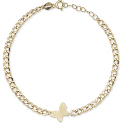 Ember Fine Jewelry 14k Butterfly Curb Chain Bracelet In Gold