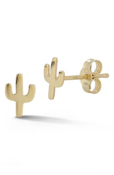 Ember Fine Jewelry 14k Gold Cactus Stud Earrings In Pattern