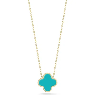 Ember Fine Jewelry 14k Gold Clover Inlay Pendant Necklace