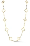 Ember Fine Jewelry 14k Gold Clover Station Necklace In Gold