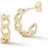 Ember Fine Jewelry 14k Gold Curb Chain Hoop Earrings In Gold
