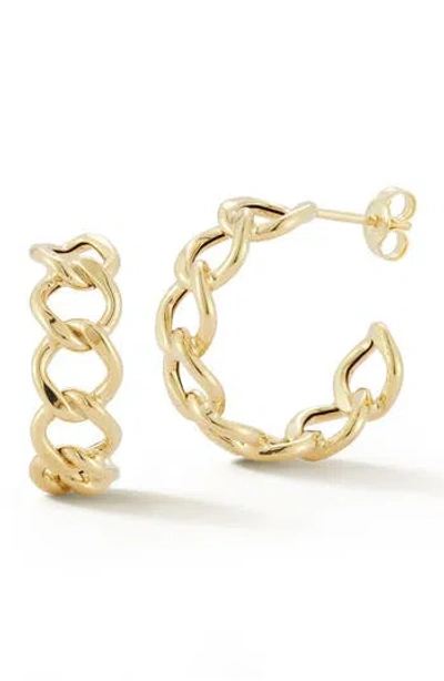 Ember Fine Jewelry 14k Gold Curb Chain Hoop Earrings