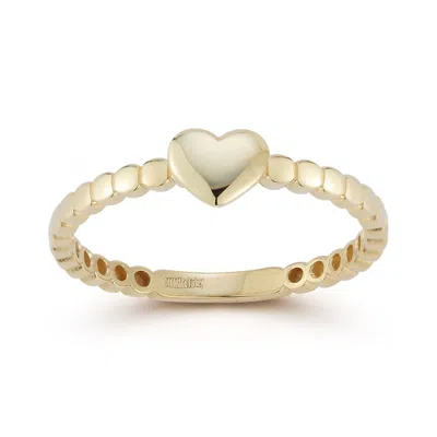Ember Fine Jewelry 14k Gold Dainty Heart Beaded Ring In Multi