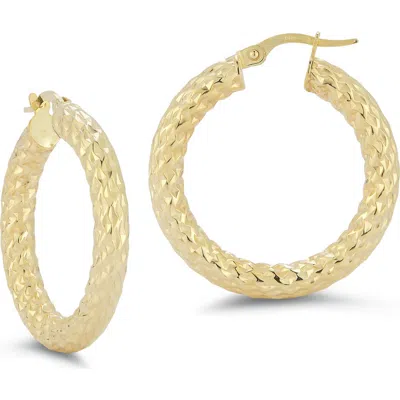 Ember Fine Jewelry 14k Gold Diamond Cut Hoop Earrings