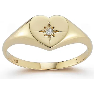 Ember Fine Jewelry 14k Gold Diamond Heart Star Signet Ring