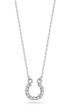 Ember Fine Jewelry 14k 0.08 Ct. Tw. Diamond Horseshoe Necklace In White/silver