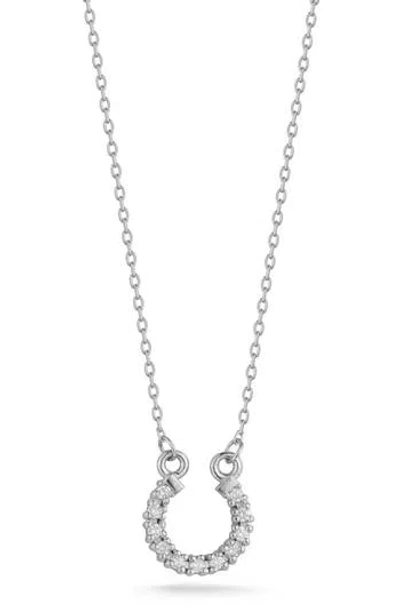 Ember Fine Jewelry 14k Gold Diamond Horse Shoe Pendant Necklace In White/silver
