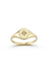 Ember Fine Jewelry 14k Gold Diamond Heart Star Signet Ring In Gold
