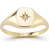 Ember Fine Jewelry 14k Gold Diamond Star Signet Ring In Gold