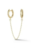 Ember Fine Jewelry 14k Gold Double Piercing Chain Drop Earring In Gold