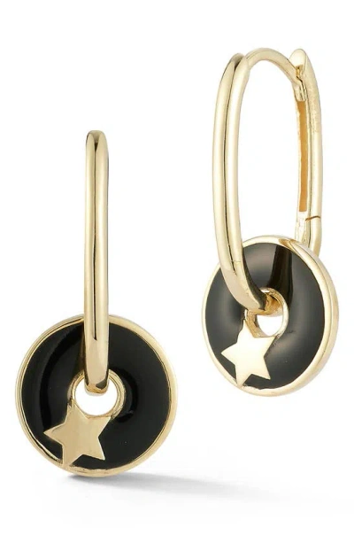 Ember Fine Jewelry 14k Gold Enamel Charm Hoop Earrings