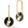 Ember Fine Jewelry 14k Gold Enamel Disc Drop Earrings In Gold