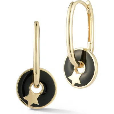 Ember Fine Jewelry 14k Gold Enamel Disc Drop Earrings