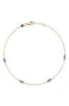 Ember Fine Jewelry 14k Gold Enamel Evil Eye Anklet In Gold