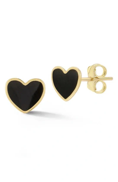 Ember Fine Jewelry 14k Gold Enamel Heart Stud Earrings