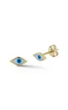 Ember Fine Jewelry 14k Gold Evil Eye Stud Earrings In Multi