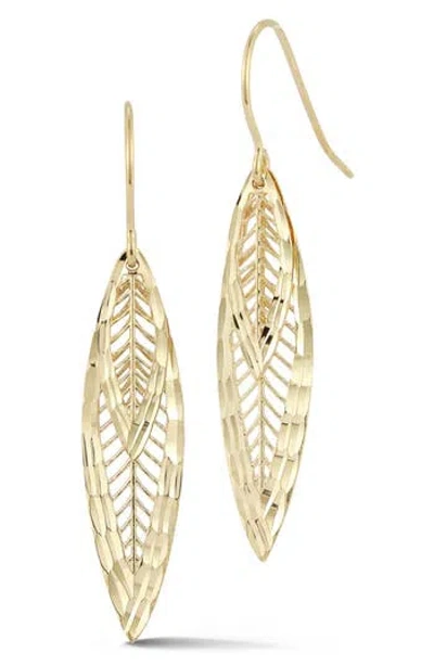 Ember Fine Jewelry 14k Gold Feather Drop Earrings