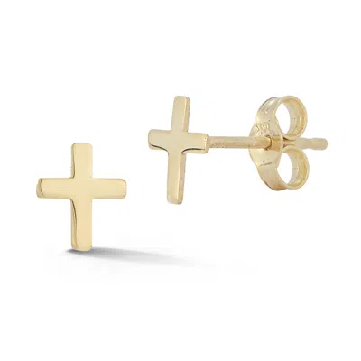 Ember Fine Jewelry 14k Yellow Gold Cross Stud Earrings In 14k Gold