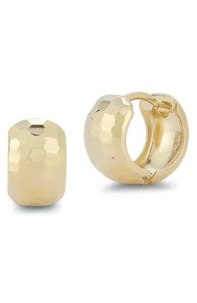 Ember Fine Jewelry 14k Wide Hammered Bold Huggie Earrings In 14k Gold
