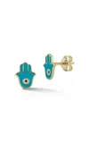Ember Fine Jewelry 14k Hamsa Studs In Multi