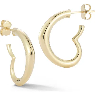 Ember Fine Jewelry 14k Gold Heart Hoop Earrings