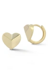 EMBER FINE JEWELRY EMBER FINE JEWELRY 14K GOLD HEART HUGGIE EARRINGS