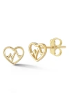 Ember Fine Jewelry 14k Gold Heartbeat Stud Earrings In 14k Gold