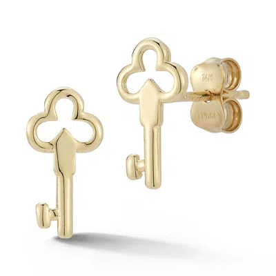 Ember Fine Jewelry 14k Gold Key Studs In Multi
