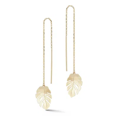 Ember Fine Jewelry 14k Banana Leaf Threader Earrings In Gold