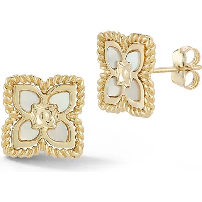 Ember Fine Jewelry 14k Gold Mother-of-pearl Clover Stud Earrings