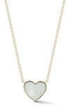 Ember Fine Jewelry 14k Gold Mother Of Pearl Heart Pendant Necklace In Multi