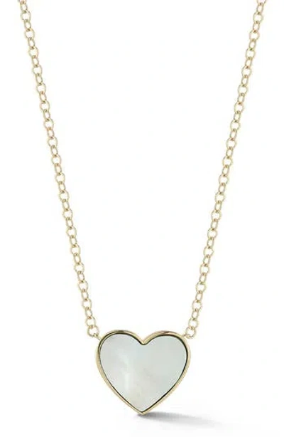 Ember Fine Jewelry 14k Gold Mother Of Pearl Heart Pendant Necklace In Multi