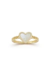 EMBER FINE JEWELRY EMBER FINE JEWELRY 14K GOLD MOTHER OF PEARL HEART RING