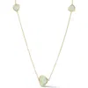 Ember Fine Jewelry 14k Gold Mother Of Pearl Heart Station Necklace In Gold
