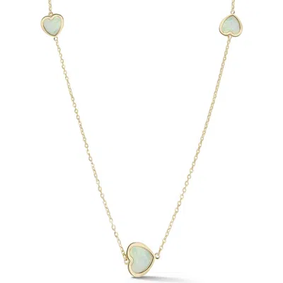 Ember Fine Jewelry 14k Gold Mother Of Pearl Heart Station Necklace