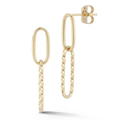 Ember Fine Jewelry 14k Gold Paperclip Link Drop Earrings In Yellow