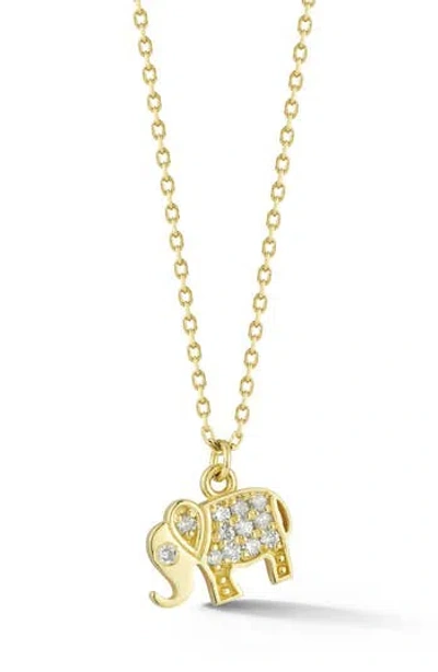 Ember Fine Jewelry 14k Gold Pavé Diamond Elephant Pendant Necklace