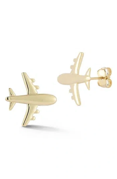 Ember Fine Jewelry 14k Gold Plane Stud Earrings