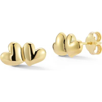 Ember Fine Jewelry 14k Gold Puffy Heart Stud Earrings