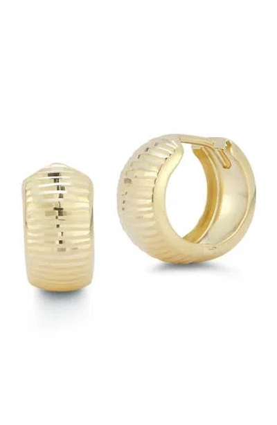 Ember Fine Jewelry 14k Gold Diamond Cut Bold Huggies In Black