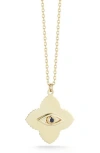 Ember Fine Jewelry 14k Gold Sapphire Evil Eye Pendant Necklace In Gold